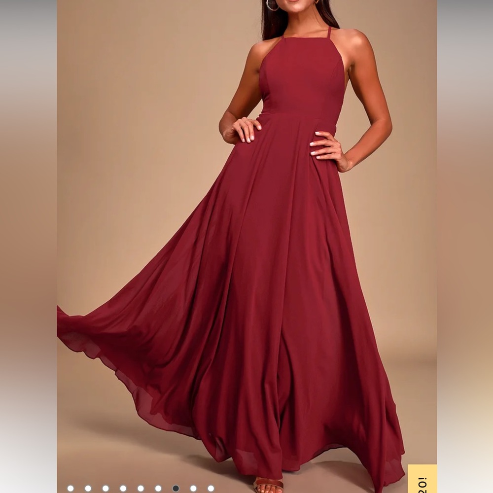 Lulus Mythical Kind of Love Wine Red Maxi Dress